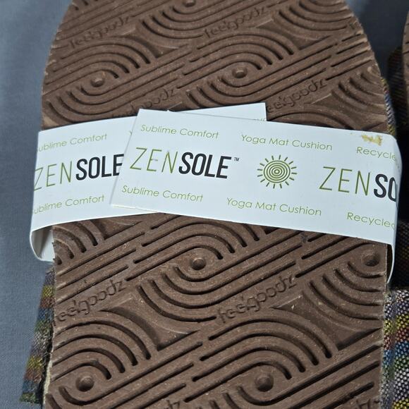 Feelgoodz Shoes Womens 8 NEW Brown Jungle Zensole Vistas Vegan Slide Sandals - Picture 6 of 6